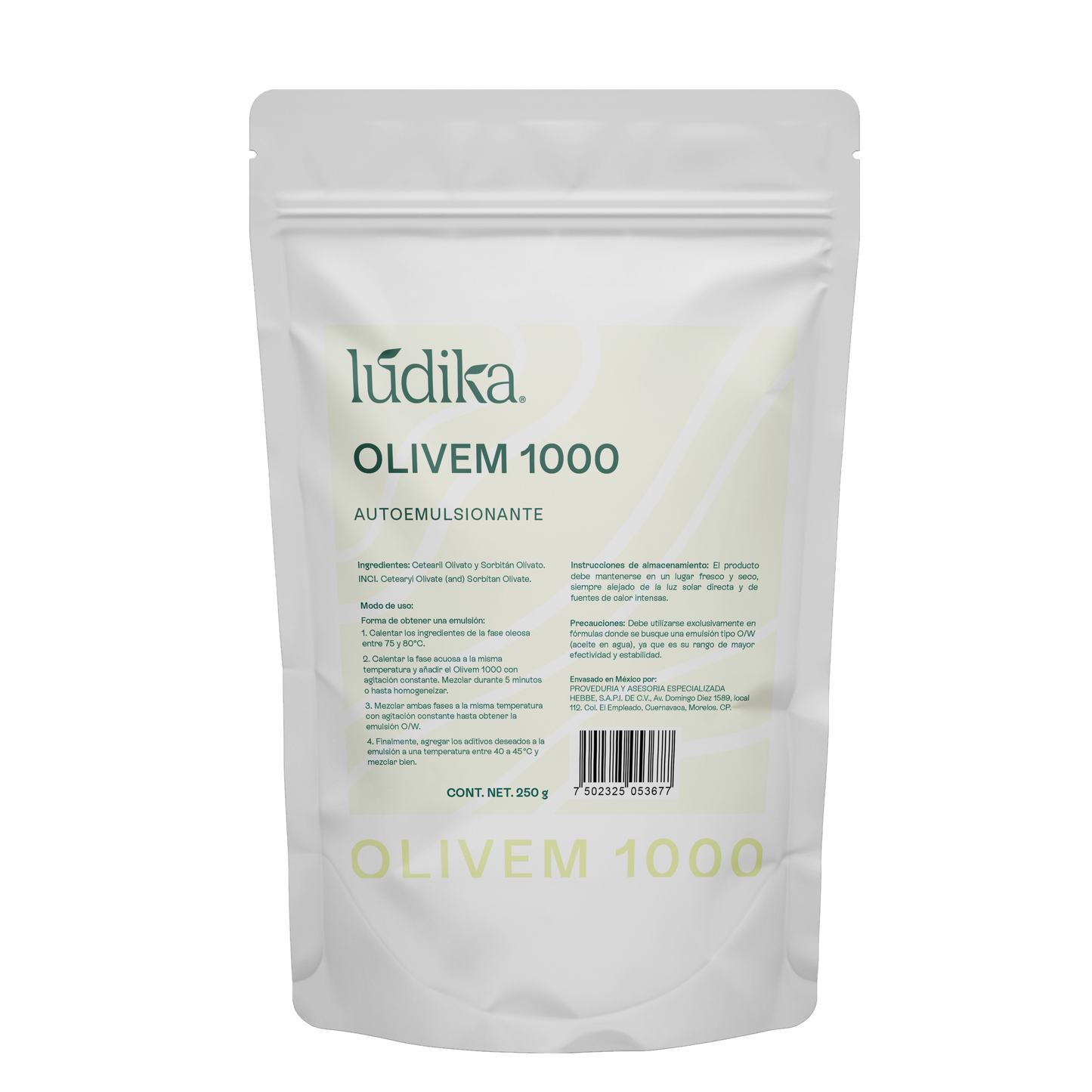 Olivem 1000 | Auto-emulsionante No Iónico O/W | Activo 100% vegetal