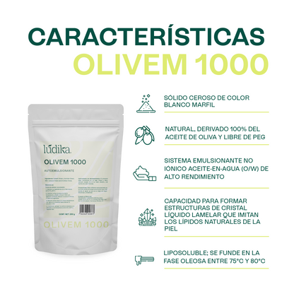 Olivem 1000 | Auto-emulsionante No Iónico O/W | Activo 100% vegetal
