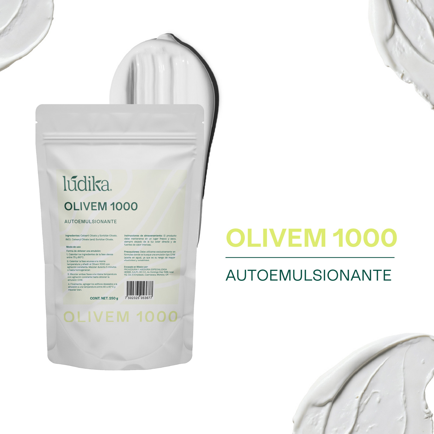 Olivem 1000 | Auto-emulsionante No Iónico O/W | Activo 100% vegetal