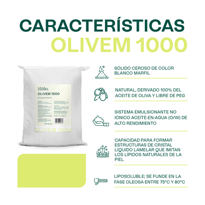 Olivem 1000 | Auto-emulsionante No Iónico O/W | Activo 100% vegetal