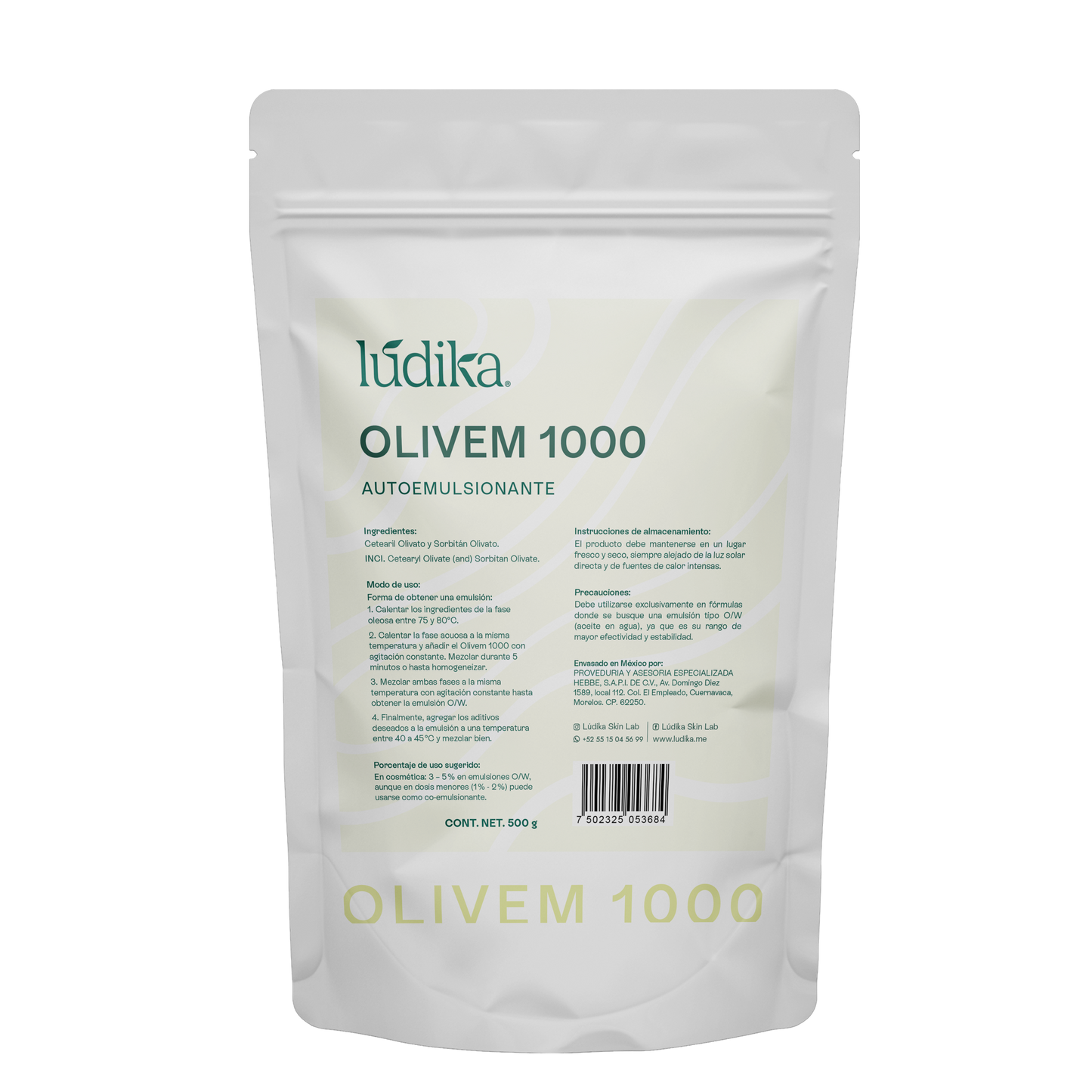 Olivem 1000 | Auto-emulsionante No Iónico O/W | Activo 100% vegetal