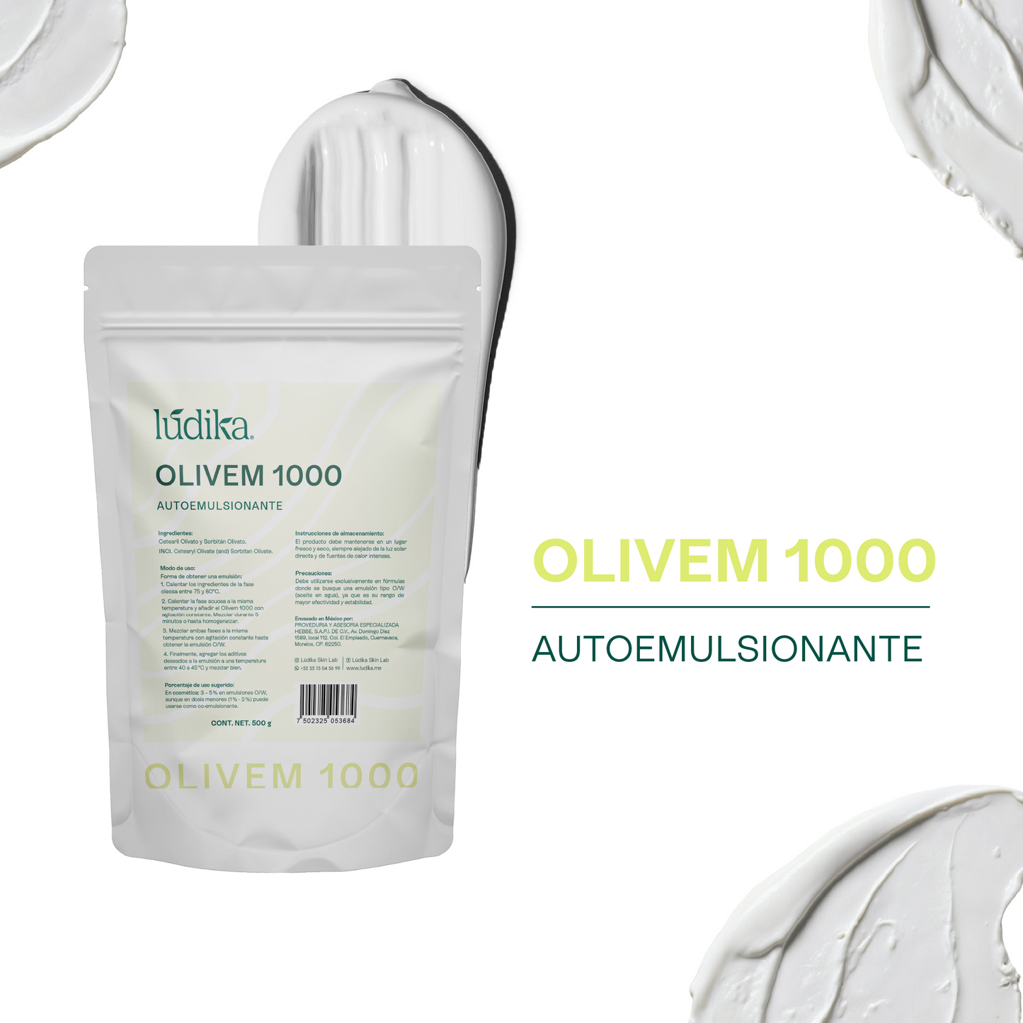 Olivem 1000 | Auto-emulsionante No Iónico O/W | Activo 100% vegetal