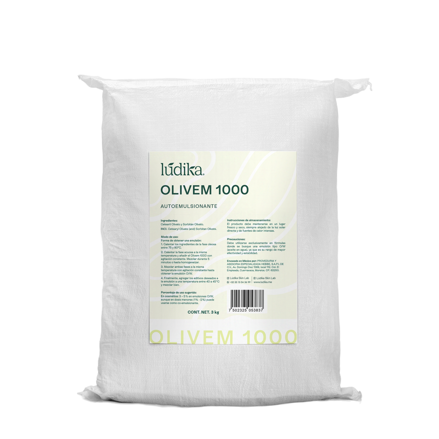 Olivem 1000 | Auto-emulsionante No Iónico O/W | Activo 100% vegetal