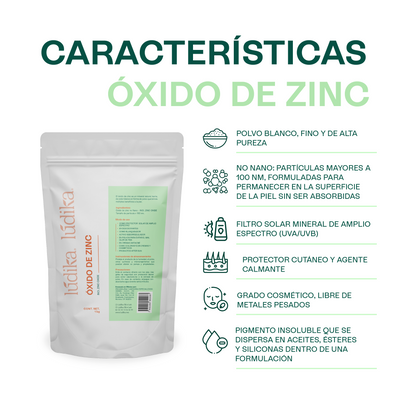 Óxido de Zinc No-Nano | Filtro Solar Físico UVA/UVB | Protector Cutáneo Calmante