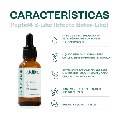 Peptid4 B-Like | Tetrapéptido facial | EFECTO BOTOX | Reduce las arrugas de expresión