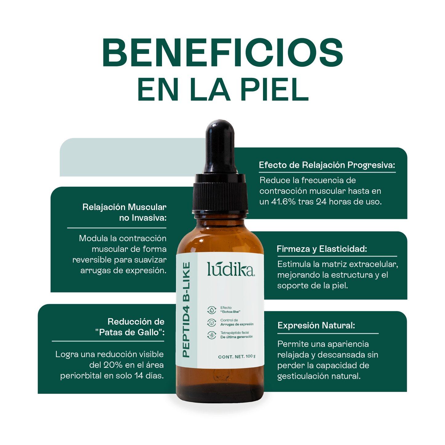 Peptid4 B-Like | Tetrapéptido facial | EFECTO BOTOX | Reduce las arrugas de expresión
