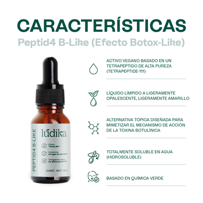 Peptid4 B-Like | Tetrapéptido facial | EFECTO BOTOX | Reduce las arrugas de expresión
