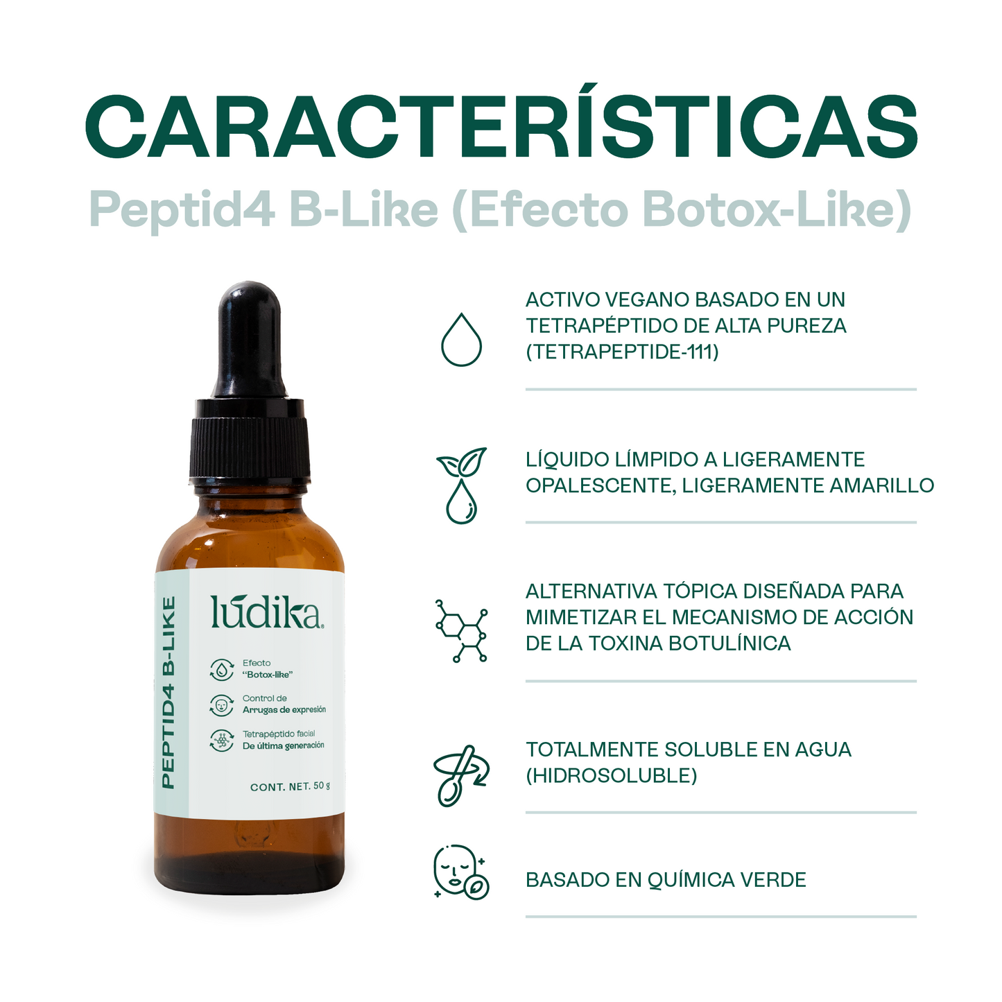 Peptid4 B-Like | Tetrapéptido facial | EFECTO BOTOX | Reduce las arrugas de expresión