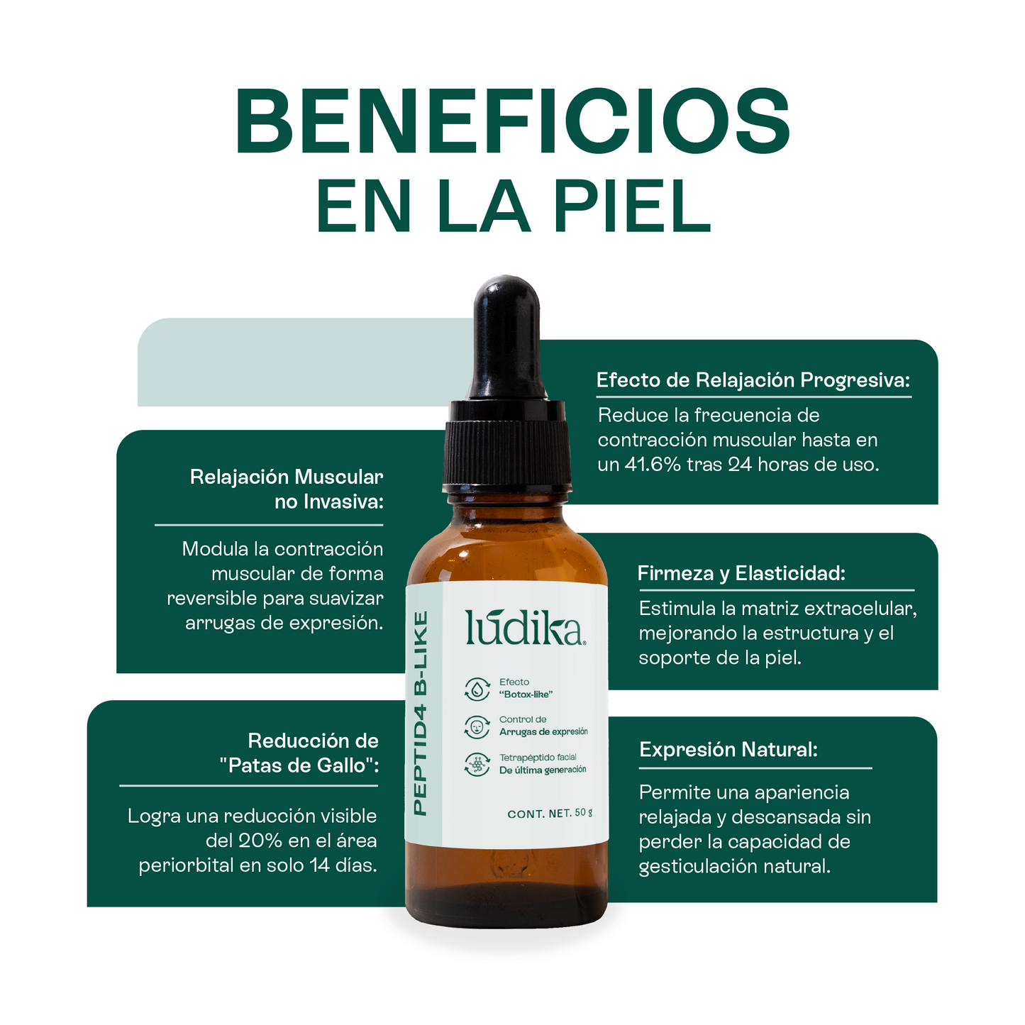 Peptid4 B-Like | Tetrapéptido facial | EFECTO BOTOX | Reduce las arrugas de expresión