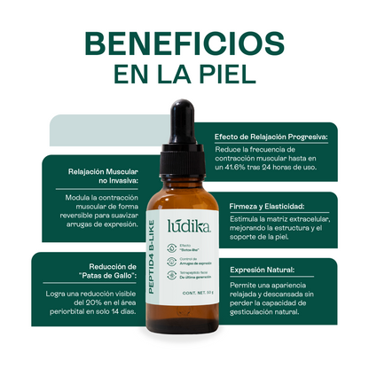 Peptid4 B-Like | Tetrapéptido facial | EFECTO BOTOX | Reduce las arrugas de expresión