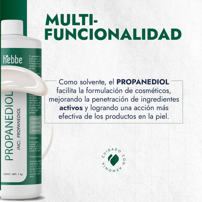 Propanediol Natural | Facial, Capilar y Corporal | Solvente, Humectante y Potenciador Sensorial