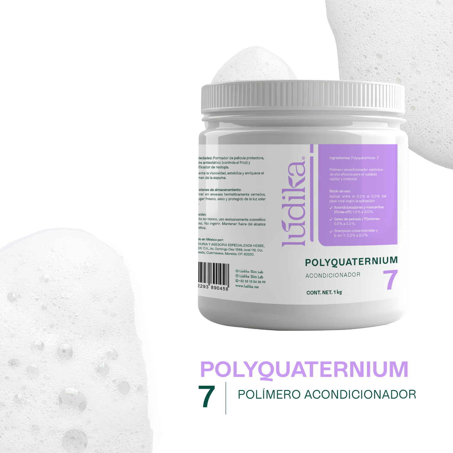Polyquaternium-7 | Polímero Acondicionador Catiónico | Suavidad, Desenredo y Anti-Frizz