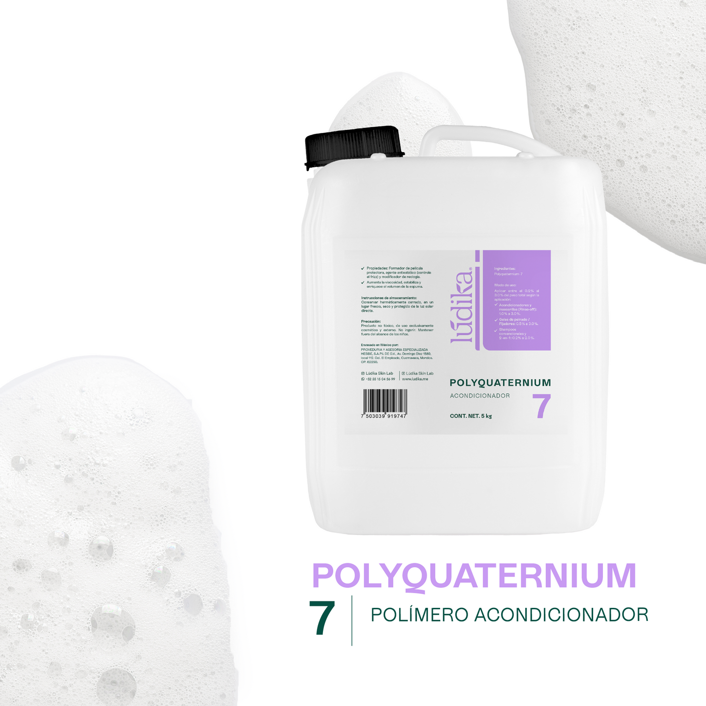 Polyquaternium-7 | Polímero Acondicionador Catiónico | Suavidad, Desenredo y Anti-Frizz