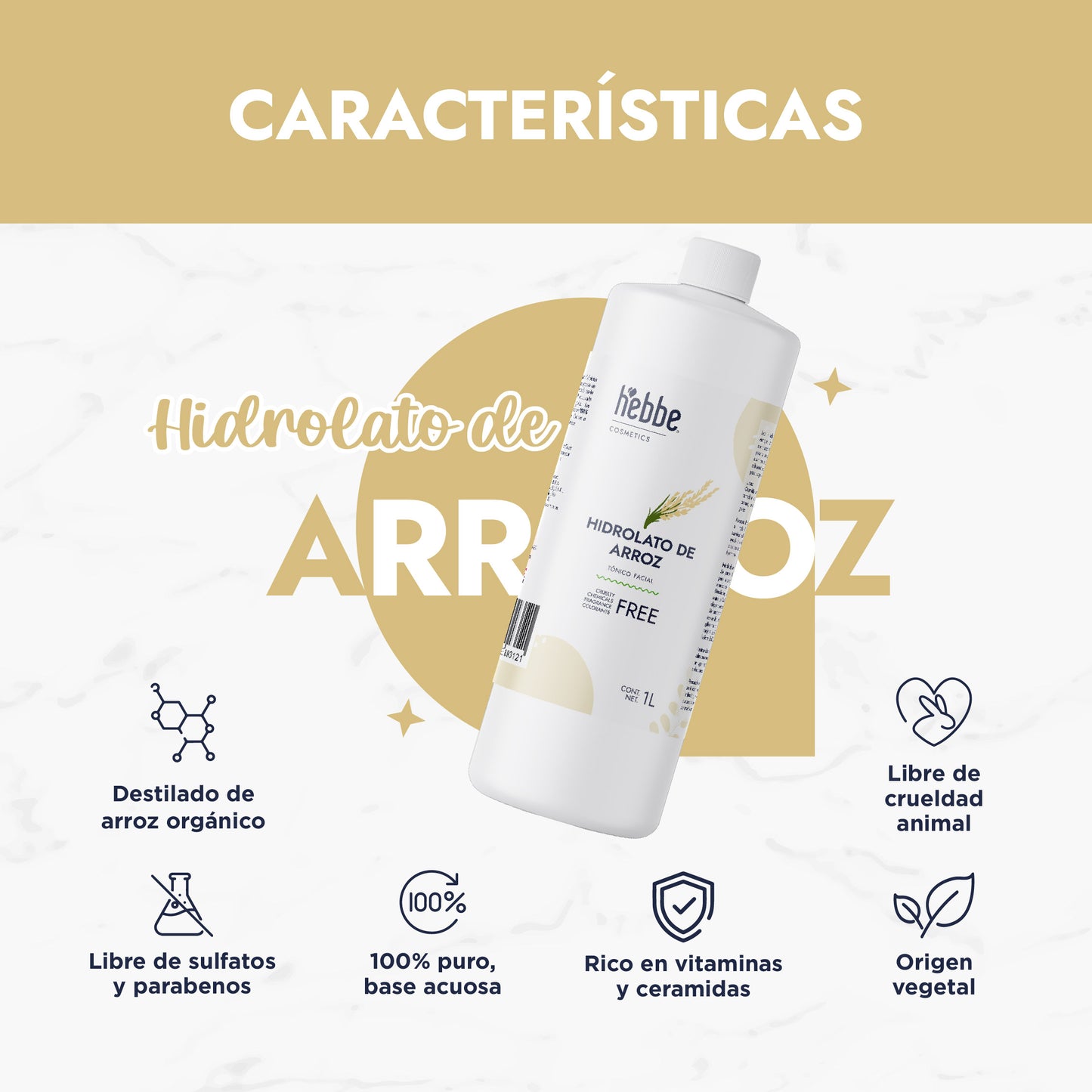 Hidrolato de Arroz Integral | Facial y Corporal | Iluminador, Calmante e Hidratante