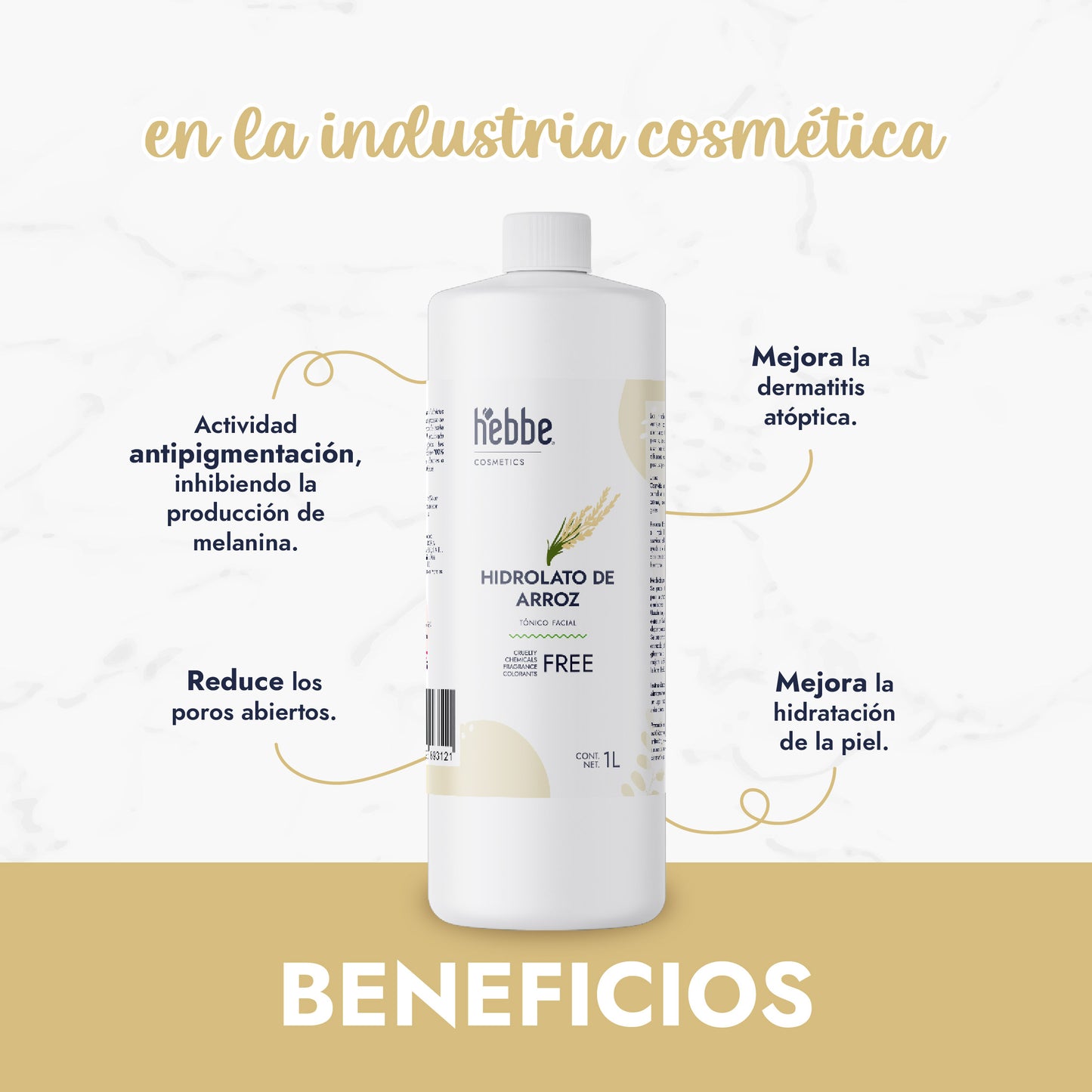 Hidrolato de Arroz Integral | Facial y Corporal | Iluminador, Calmante e Hidratante