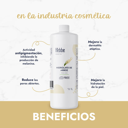 Hidrolato de Arroz Integral | Facial y Corporal | Iluminador, Calmante e Hidratante