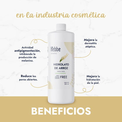 Hidrolato de Arroz Integral | Facial y Corporal | Iluminador, Calmante e Hidratante