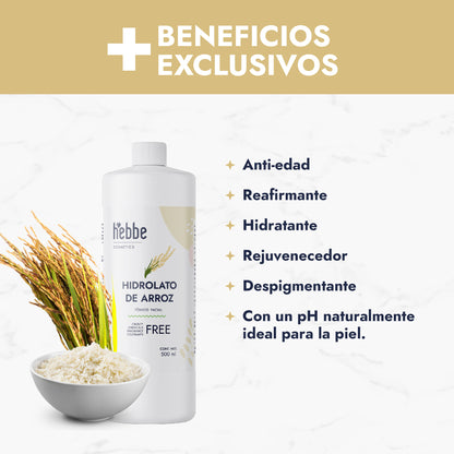 Hidrolato de Arroz Integral | Facial y Corporal | Iluminador, Calmante e Hidratante