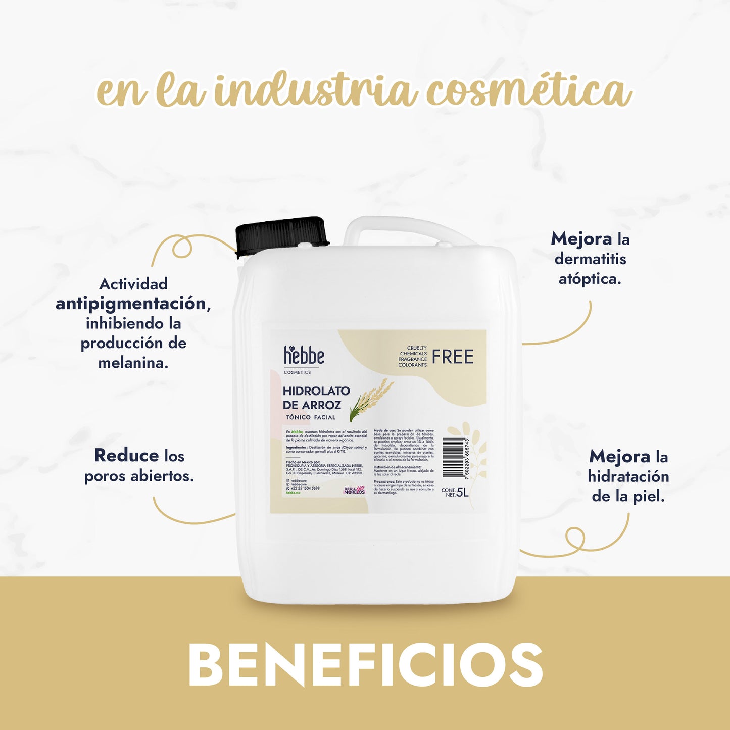 Hidrolato de Arroz Integral | Facial y Corporal | Iluminador, Calmante e Hidratante