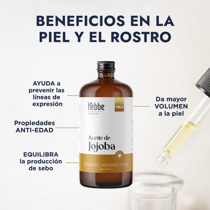 Aceite de Jojoba Cera natural | Facial, Capilar y Corporal | Seborregulador, Hidratante y Antioxidante Natural