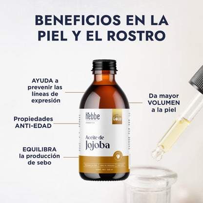 Aceite de Jojoba Cera natural | Facial, Capilar y Corporal | Seborregulador, Hidratante y Antioxidante Natural