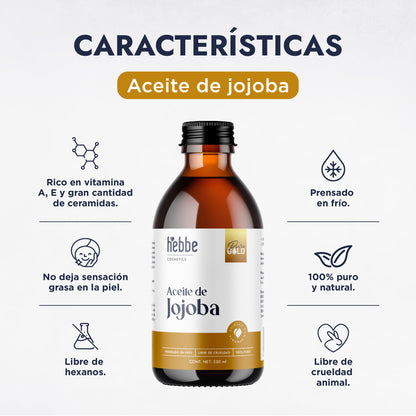 Aceite de Jojoba Cera natural | Facial, Capilar y Corporal | Seborregulador, Hidratante y Antioxidante Natural