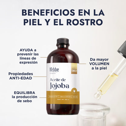 Aceite de Jojoba Cera natural | Facial, Capilar y Corporal | Seborregulador, Hidratante y Antioxidante Natural