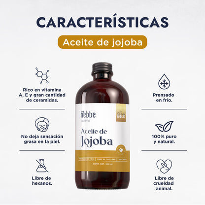 Aceite de Jojoba Cera natural | Facial, Capilar y Corporal | Seborregulador, Hidratante y Antioxidante Natural