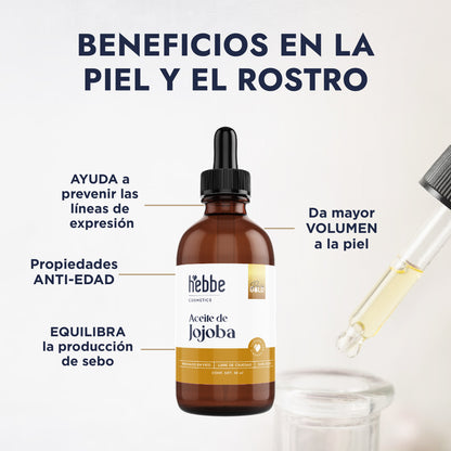 Aceite de Jojoba Cera natural | Facial, Capilar y Corporal | Seborregulador, Hidratante y Antioxidante Natural