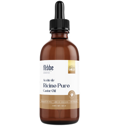Aceite de Ricino Hebbe Castor Oil Puro Orgánico | Cejas, Pestañas y Cabello | Hidratante, Antiinflamatorio y Estimulante Capilar