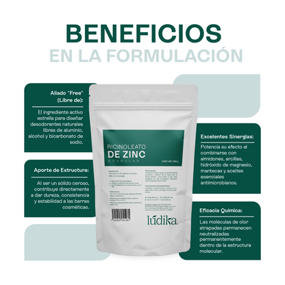 Ricinoleato de Zinc | Agente Desodorante Natural | Neutralizador Molecular de Olores