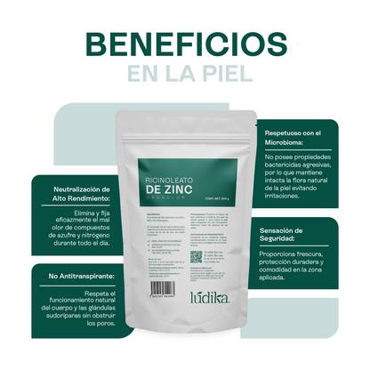 Ricinoleato de Zinc | Agente Desodorante Natural | Neutralizador Molecular de Olores