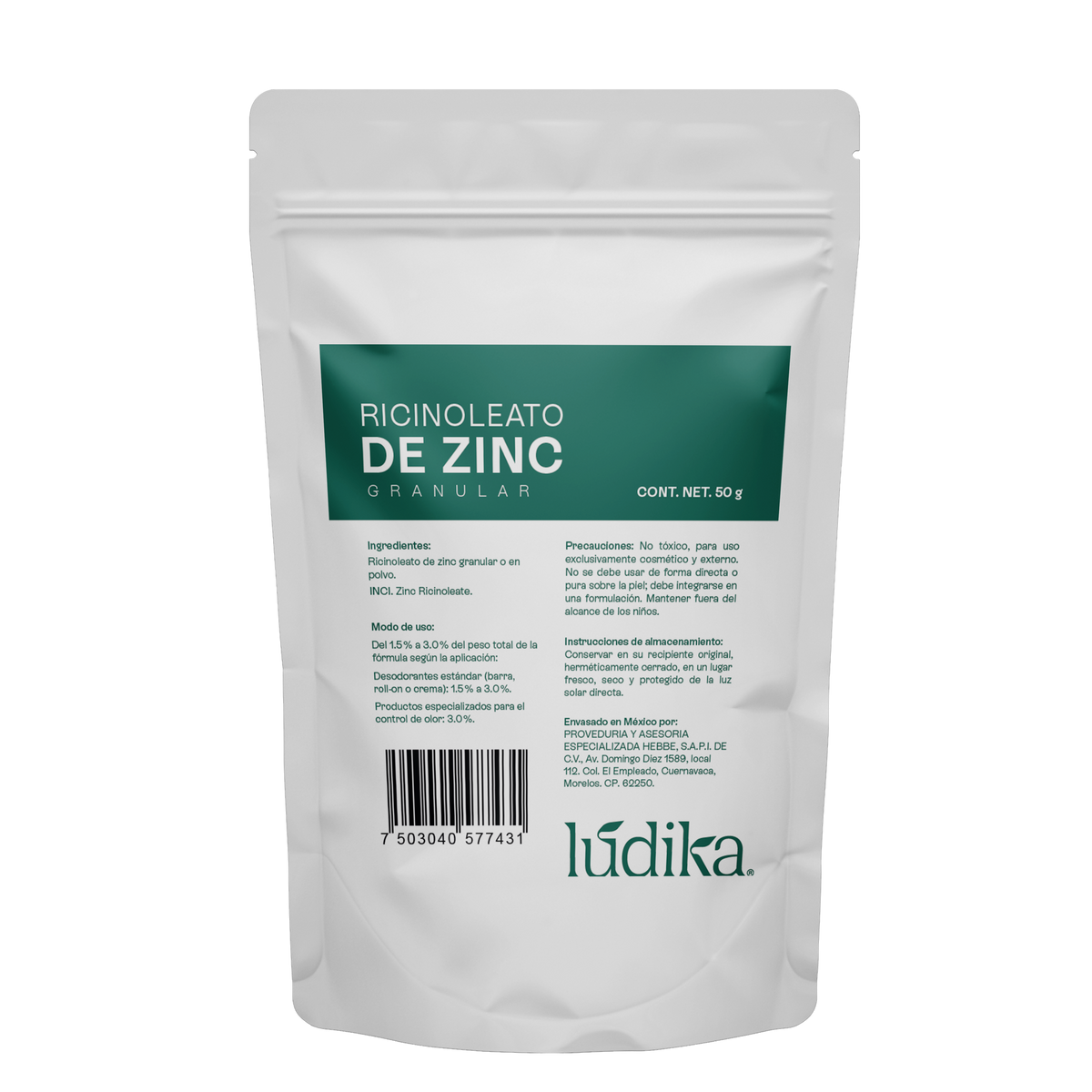 Ricinoleato de Zinc | Agente Desodorante Natural | Neutralizador Molecular de Olores