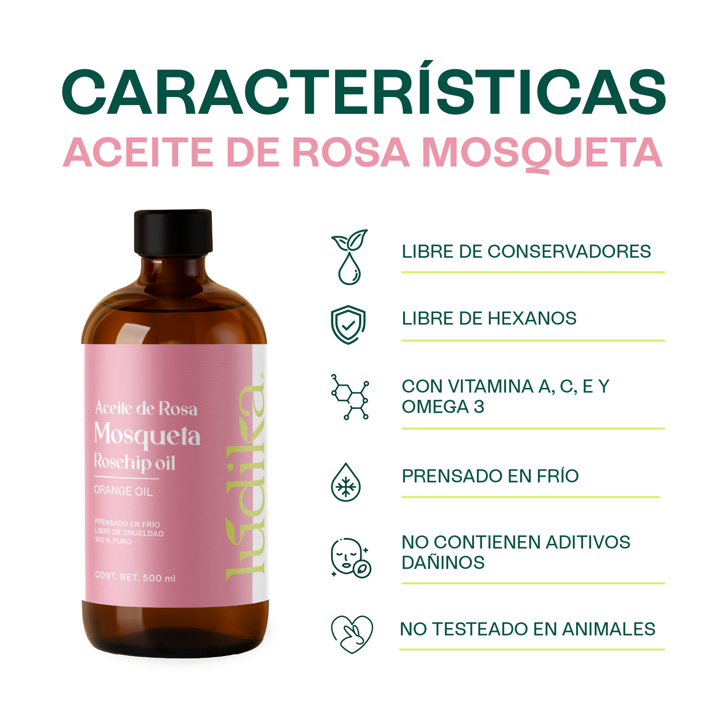 Aceite de Rosa Mosqueta Virgen | Facial y corporal | Regenerador, AntiEdad, AntiEstrias y Potente Hidratante en zona de contorno de ojos