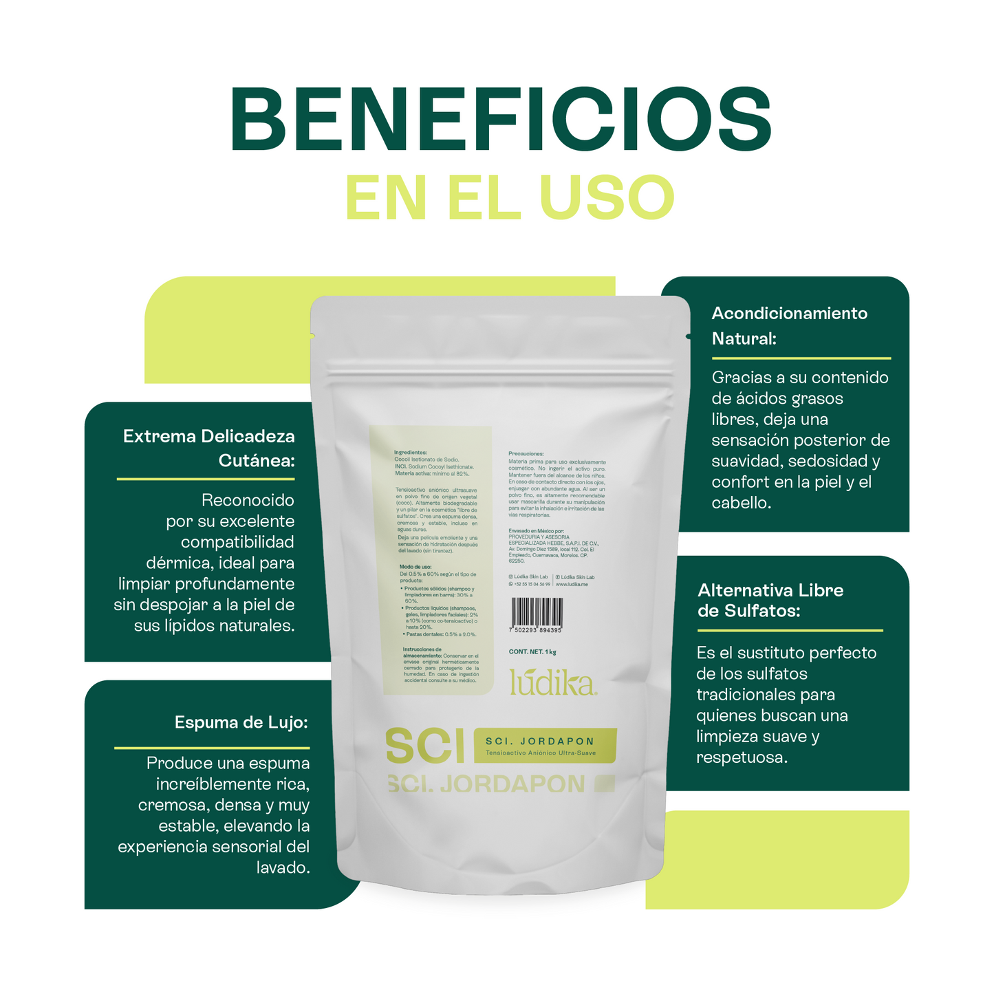 (SCI) Jordapon | Tensioactivo de Cosmética Sólida | Limpiador Sulfate-Free y Espuma Cremosa