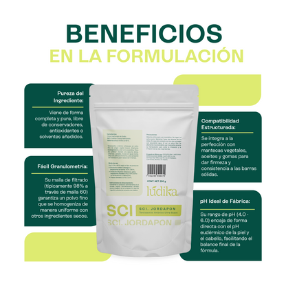 (SCI) Jordapon | Tensioactivo de Cosmética Sólida | Limpiador Sulfate-Free y Espuma Cremosa
