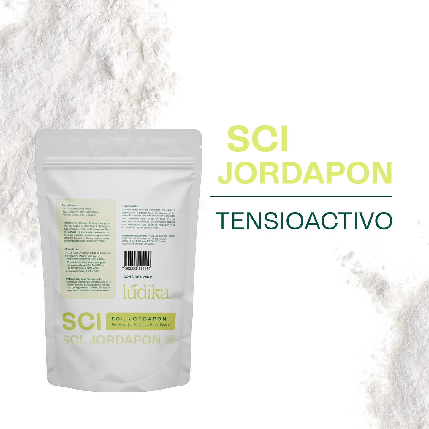 (SCI) Jordapon | Tensioactivo de Cosmética Sólida | Limpiador Sulfate-Free y Espuma Cremosa