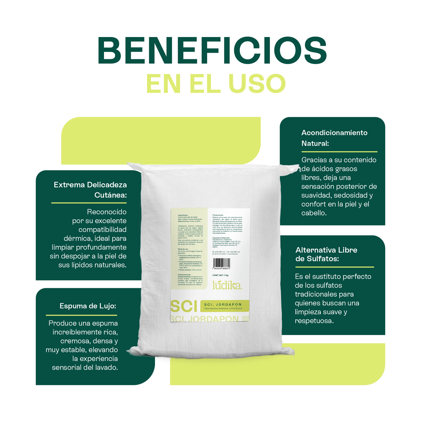 (SCI) Jordapon | Tensioactivo de Cosmética Sólida | Limpiador Sulfate-Free y Espuma Cremosa