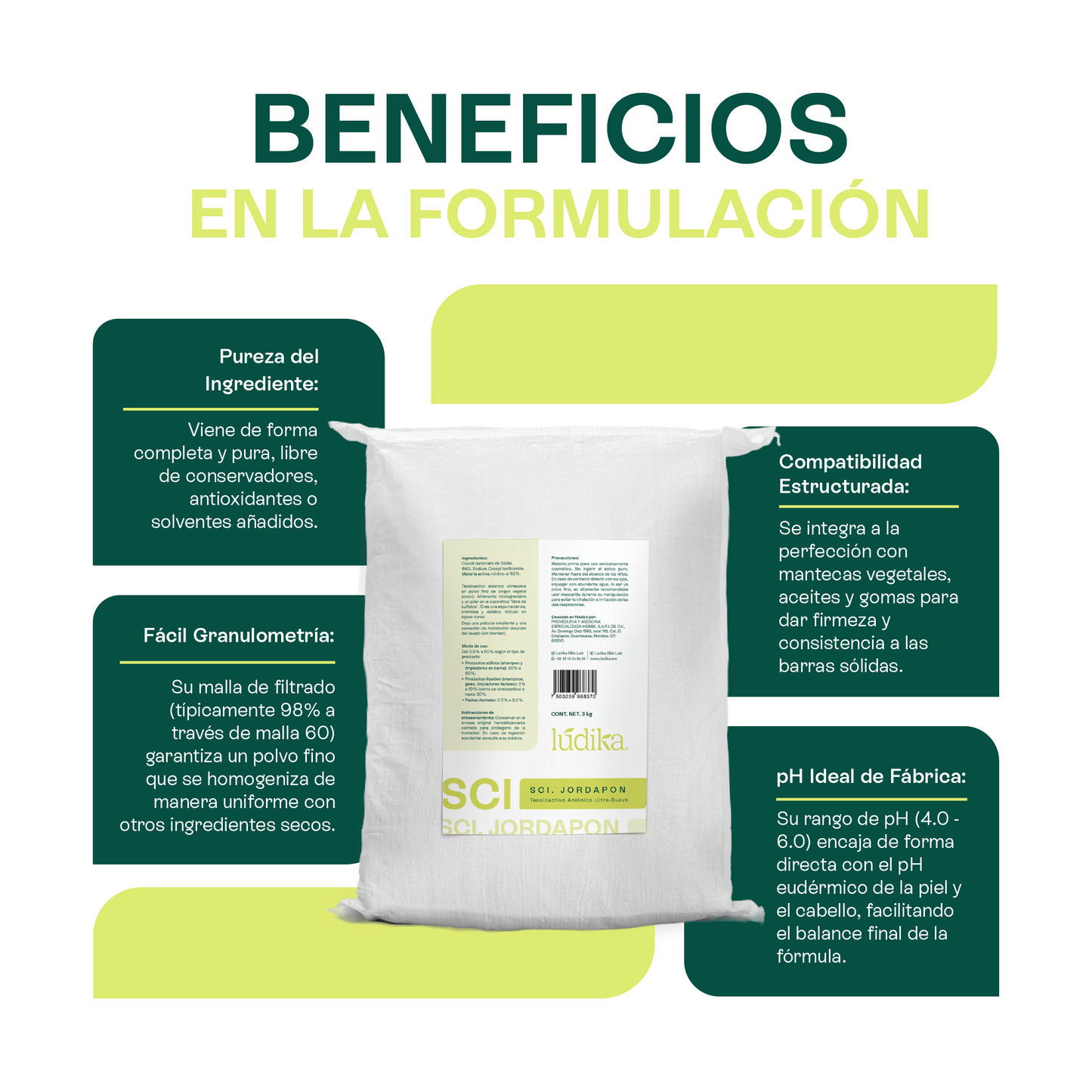 (SCI) Jordapon | Tensioactivo de Cosmética Sólida | Limpiador Sulfate-Free y Espuma Cremosa