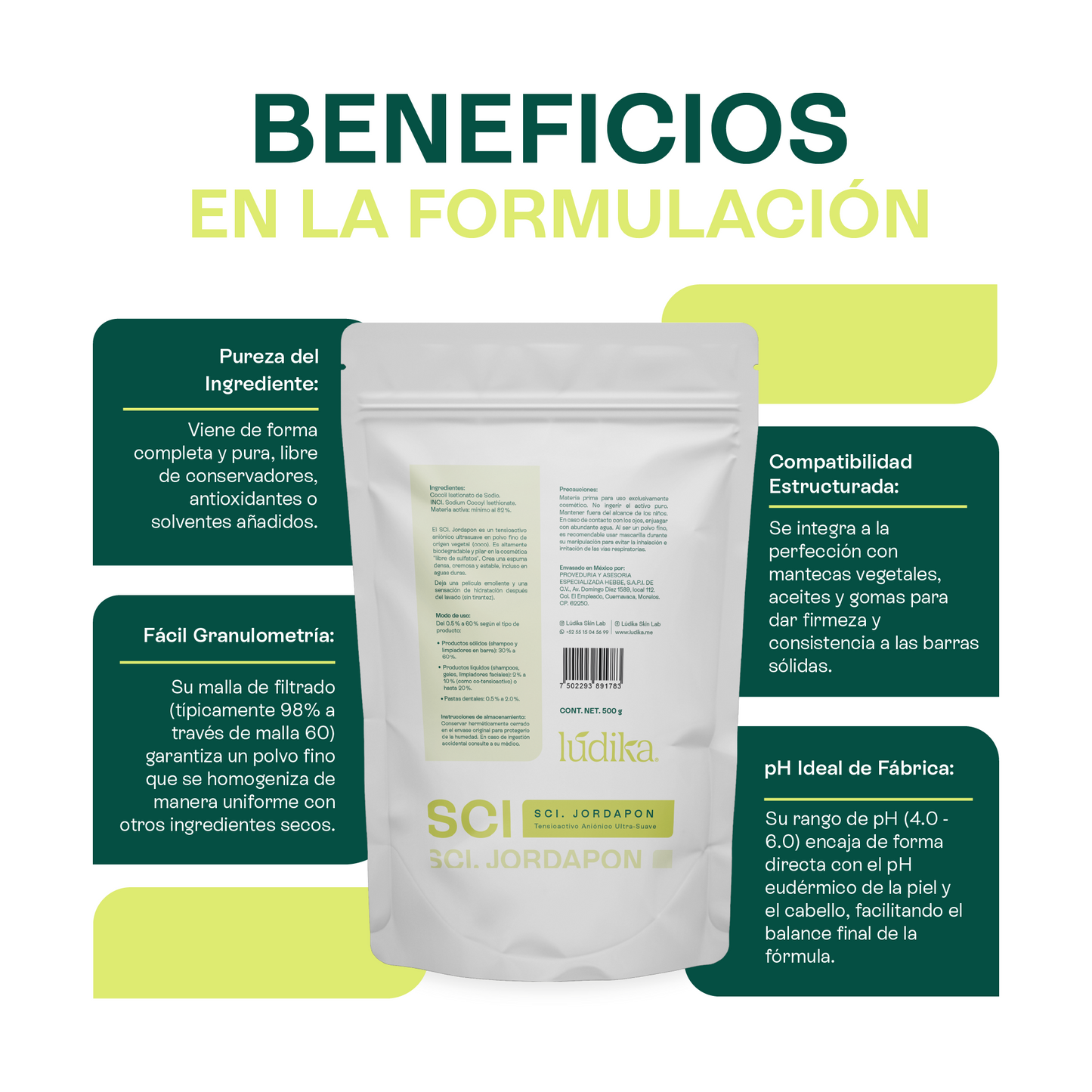 (SCI) Jordapon | Tensioactivo de Cosmética Sólida | Limpiador Sulfate-Free y Espuma Cremosa