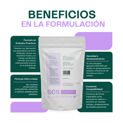 (SCS) Sulfopon | Coco Sulfato de Sodio | Tensioactivo Aniónico Potente | Shampoo Sólido y Limpieza Profunda