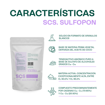 (SCS) Sulfopon | Coco Sulfato de Sodio | Tensioactivo Aniónico Potente | Shampoo Sólido y Limpieza Profunda
