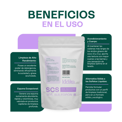 (SCS) Sulfopon | Coco Sulfato de Sodio | Tensioactivo Aniónico Potente | Shampoo Sólido y Limpieza Profunda