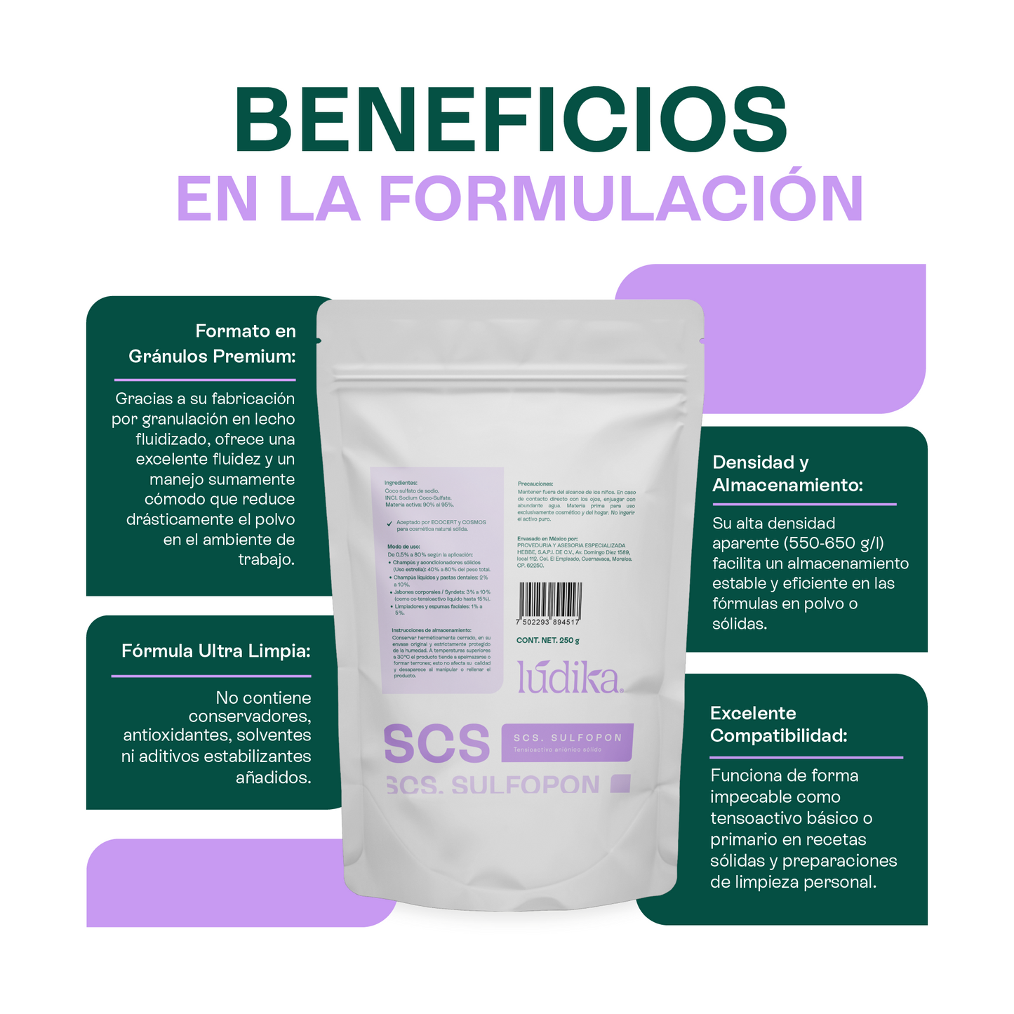(SCS) Sulfopon | Coco Sulfato de Sodio | Tensioactivo Aniónico Potente | Shampoo Sólido y Limpieza Profunda