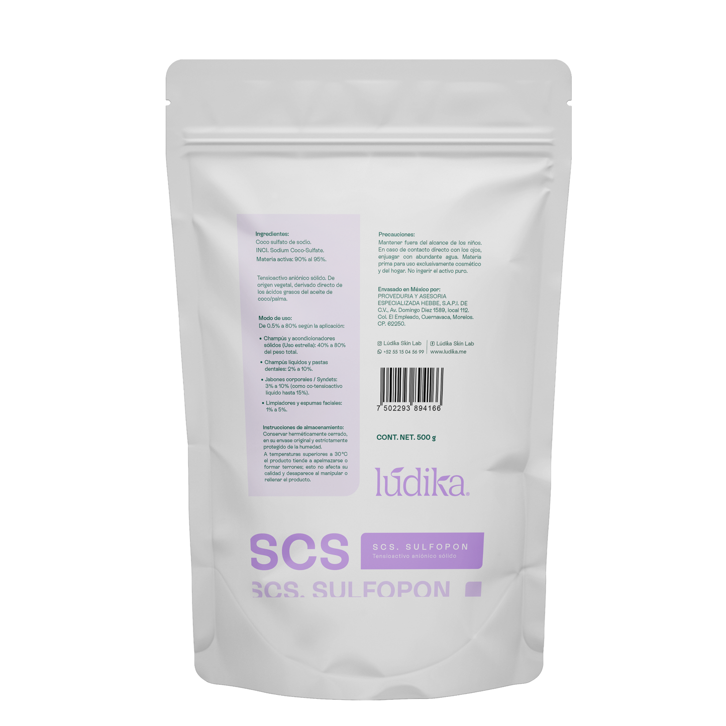 (SCS) Sulfopon | Coco Sulfato de Sodio | Tensioactivo Aniónico Potente | Shampoo Sólido y Limpieza Profunda