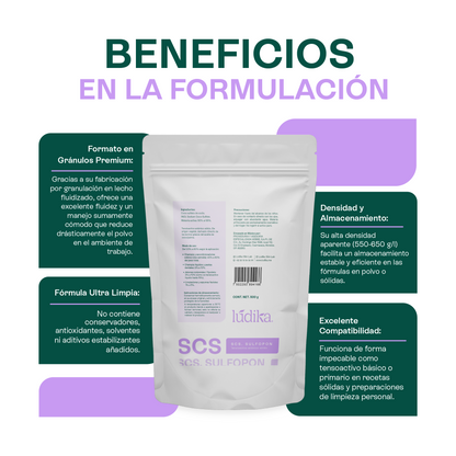 (SCS) Sulfopon | Coco Sulfato de Sodio | Tensioactivo Aniónico Potente | Shampoo Sólido y Limpieza Profunda