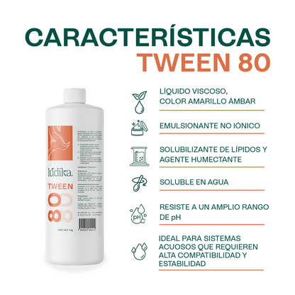 Polisorbato Tween 80 | Emulsionante O/W | Solubilizante de Aceites Pesados y Agente Dispersante