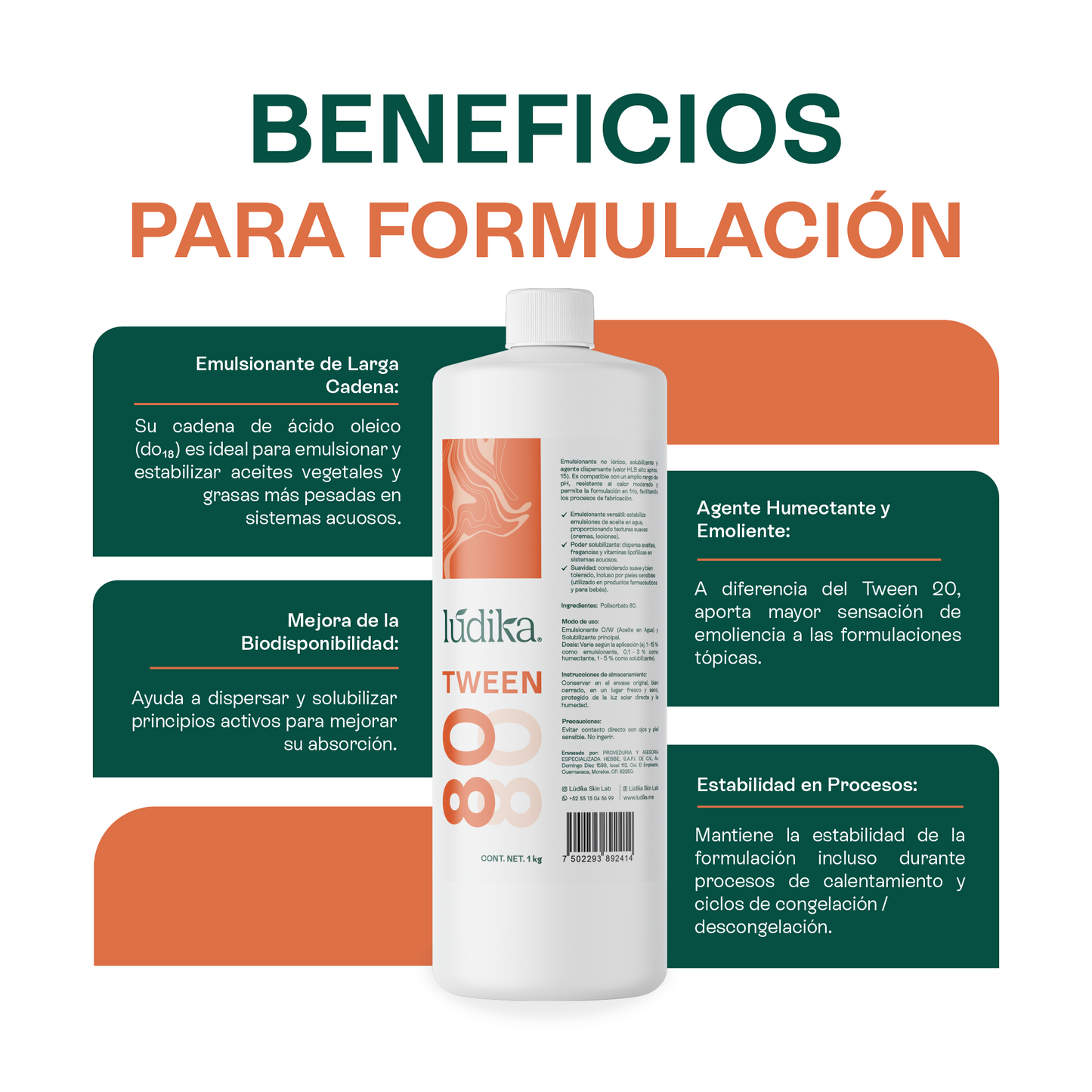 Polisorbato Tween 80 | Emulsionante O/W | Solubilizante de Aceites Pesados y Agente Dispersante