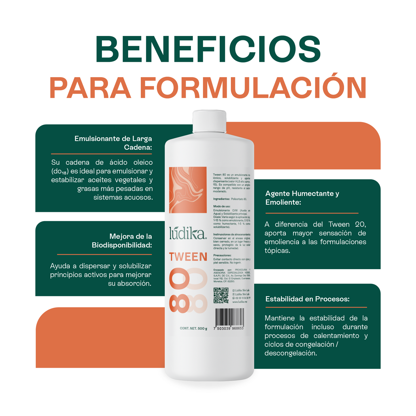 Polisorbato Tween 80 | Emulsionante O/W | Solubilizante de Aceites Pesados y Agente Dispersante