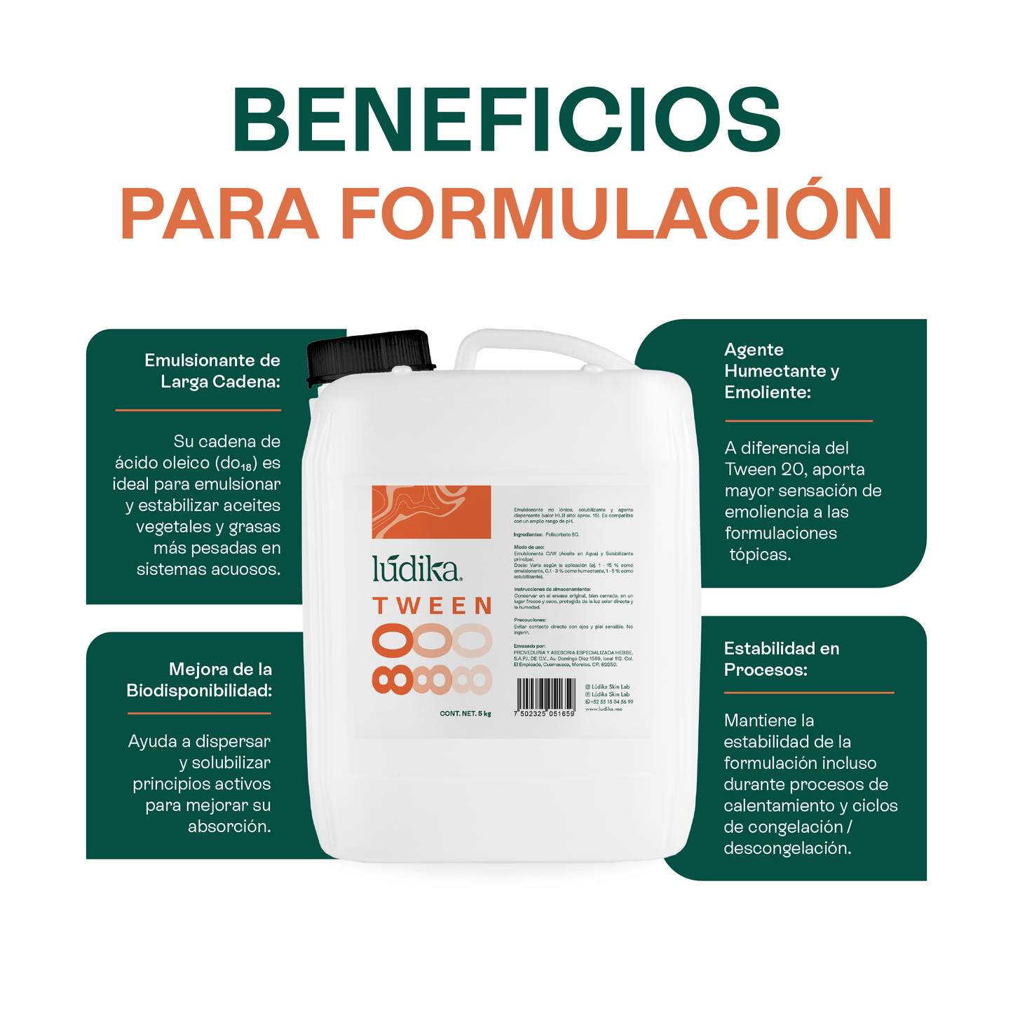 Polisorbato Tween 80 | Emulsionante O/W | Solubilizante de Aceites Pesados y Agente Dispersante